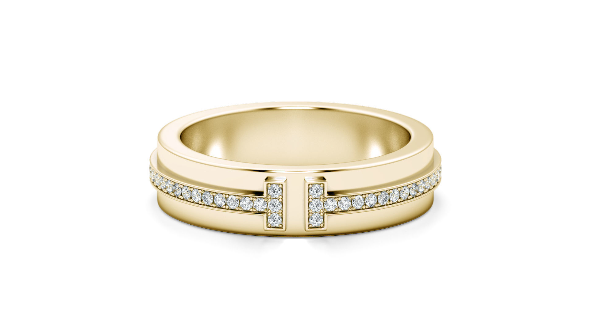 Two Narrow Diamond Ring 3D print model_16
