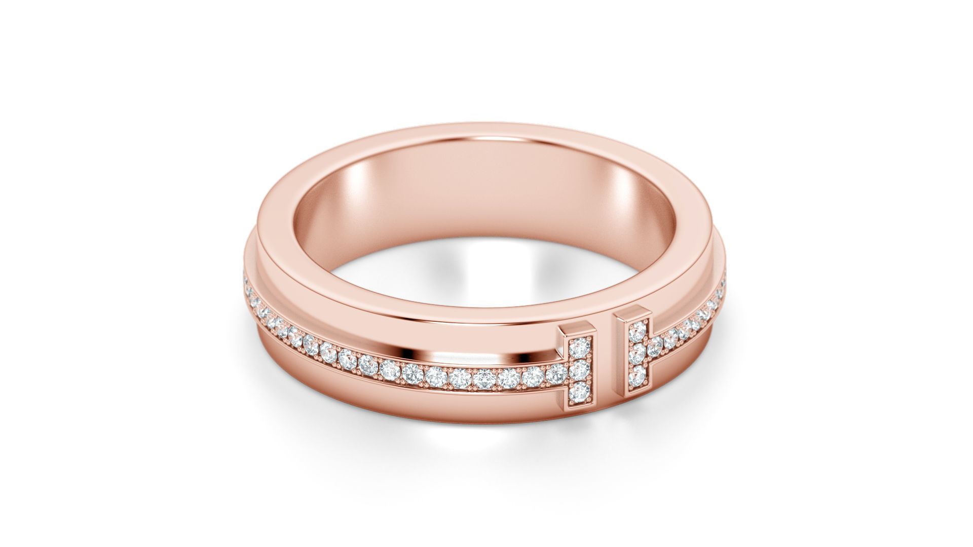 Two Narrow Diamond Ring 3D print model_13