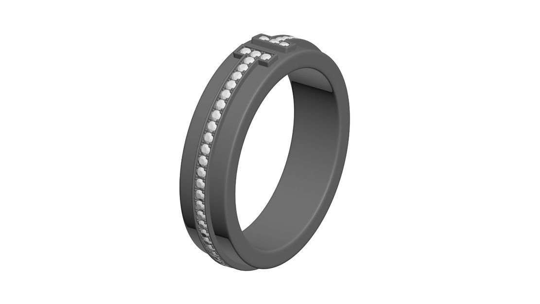 Two Narrow Diamond Ring 3D print model_8