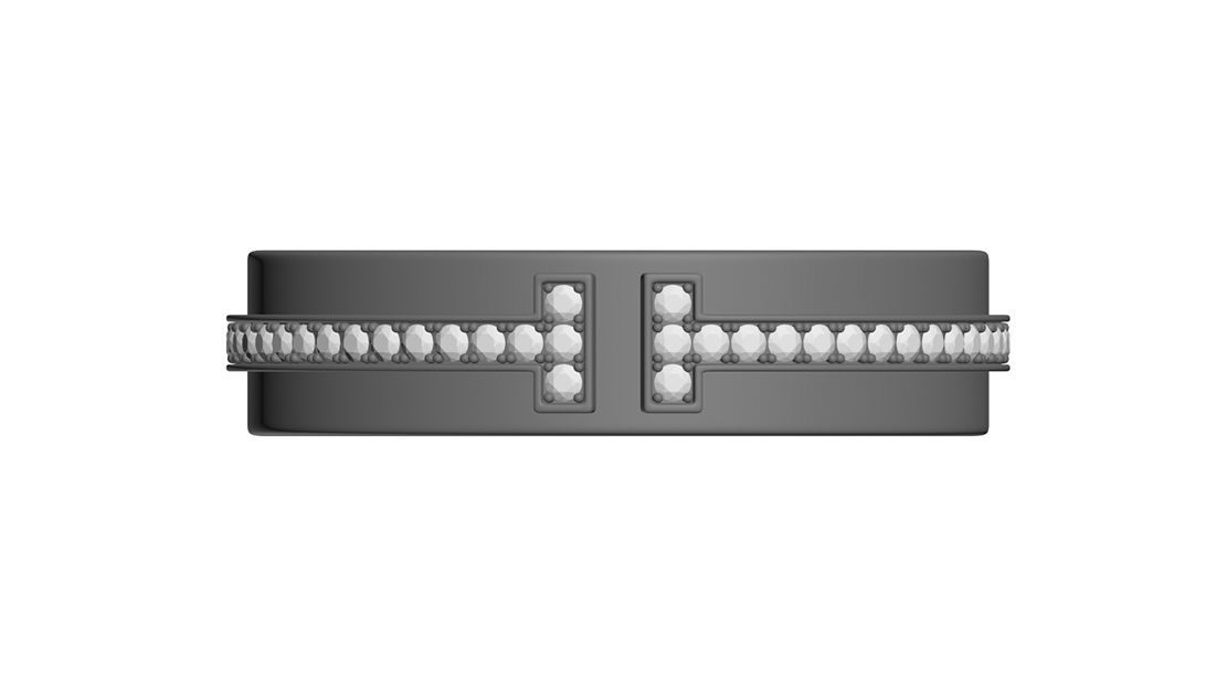 Two Narrow Diamond Ring 3D print model_10