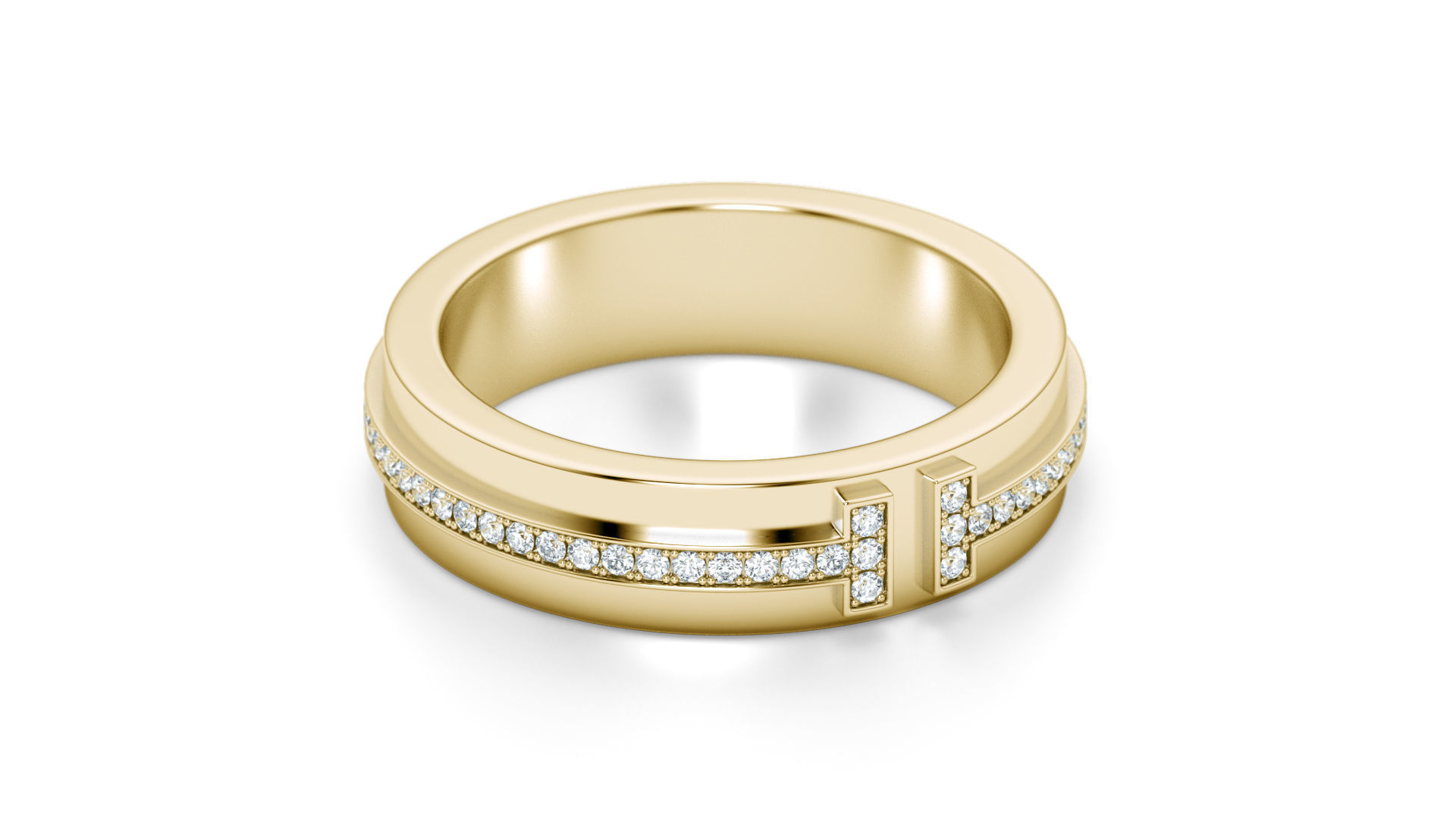 Two Narrow Diamond Ring 3D print model_17