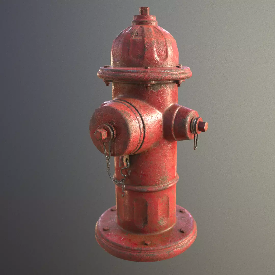Fire Hydrant Low-poly 3D model_0