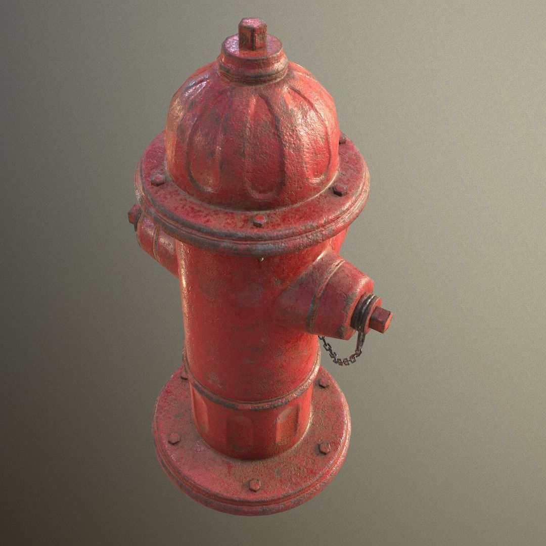 Fire Hydrant Low-poly 3D model_1