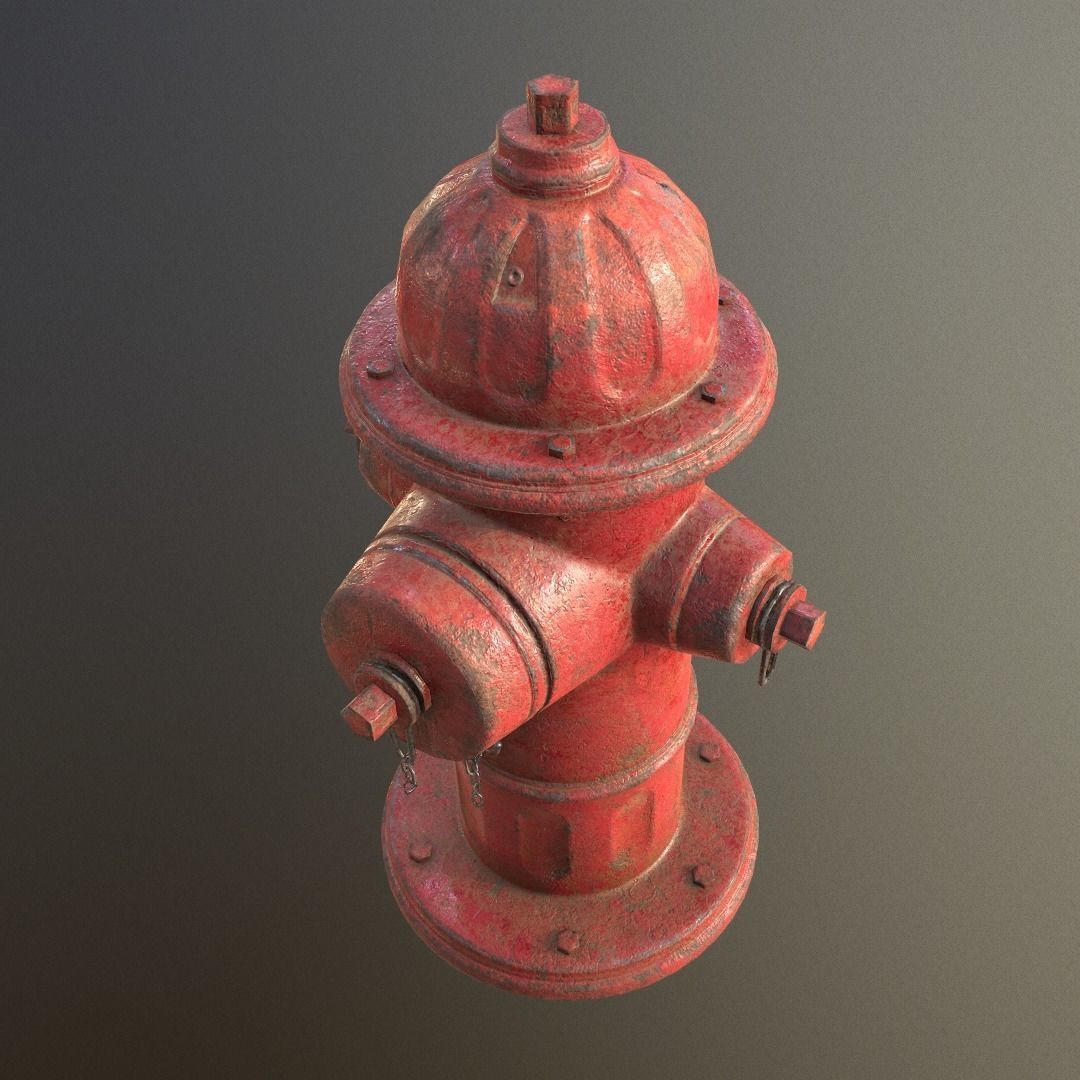 Fire Hydrant Low-poly 3D model_2