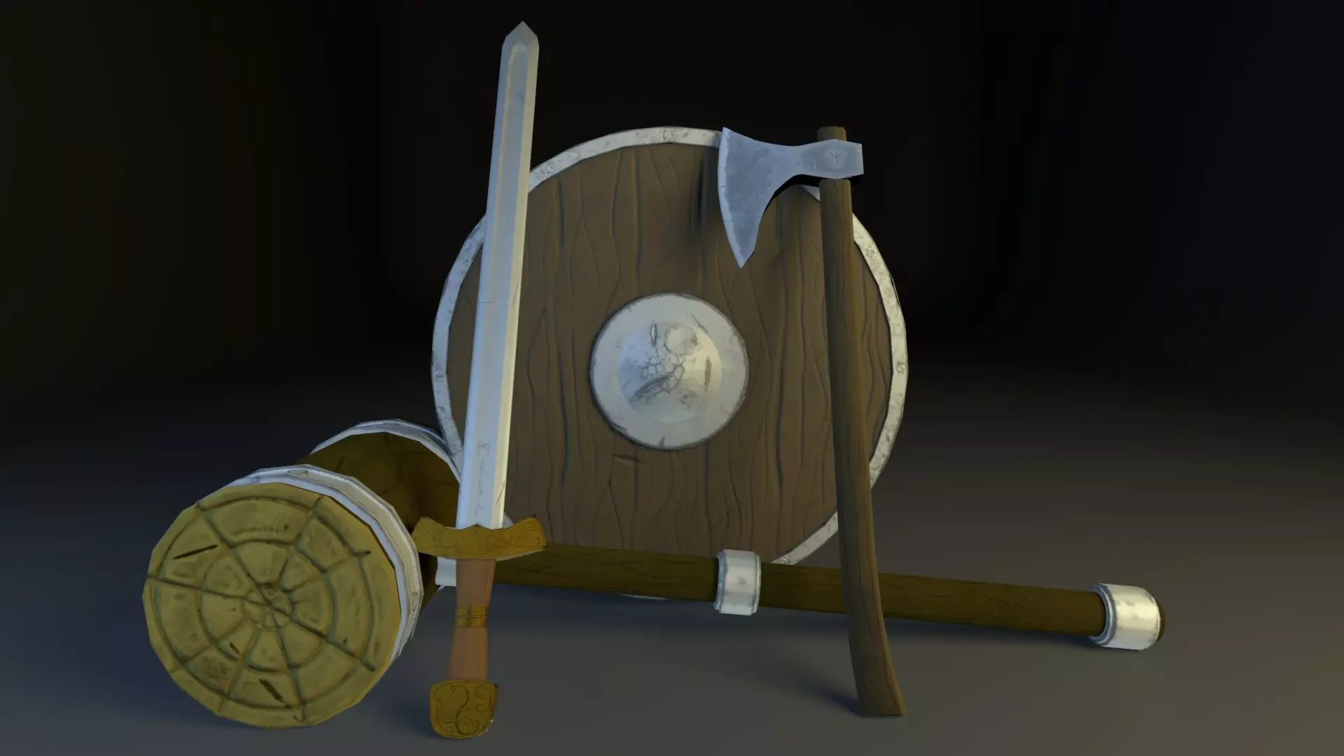 Stylized Fantasy Weapons Pack Low-poly 3D model_0