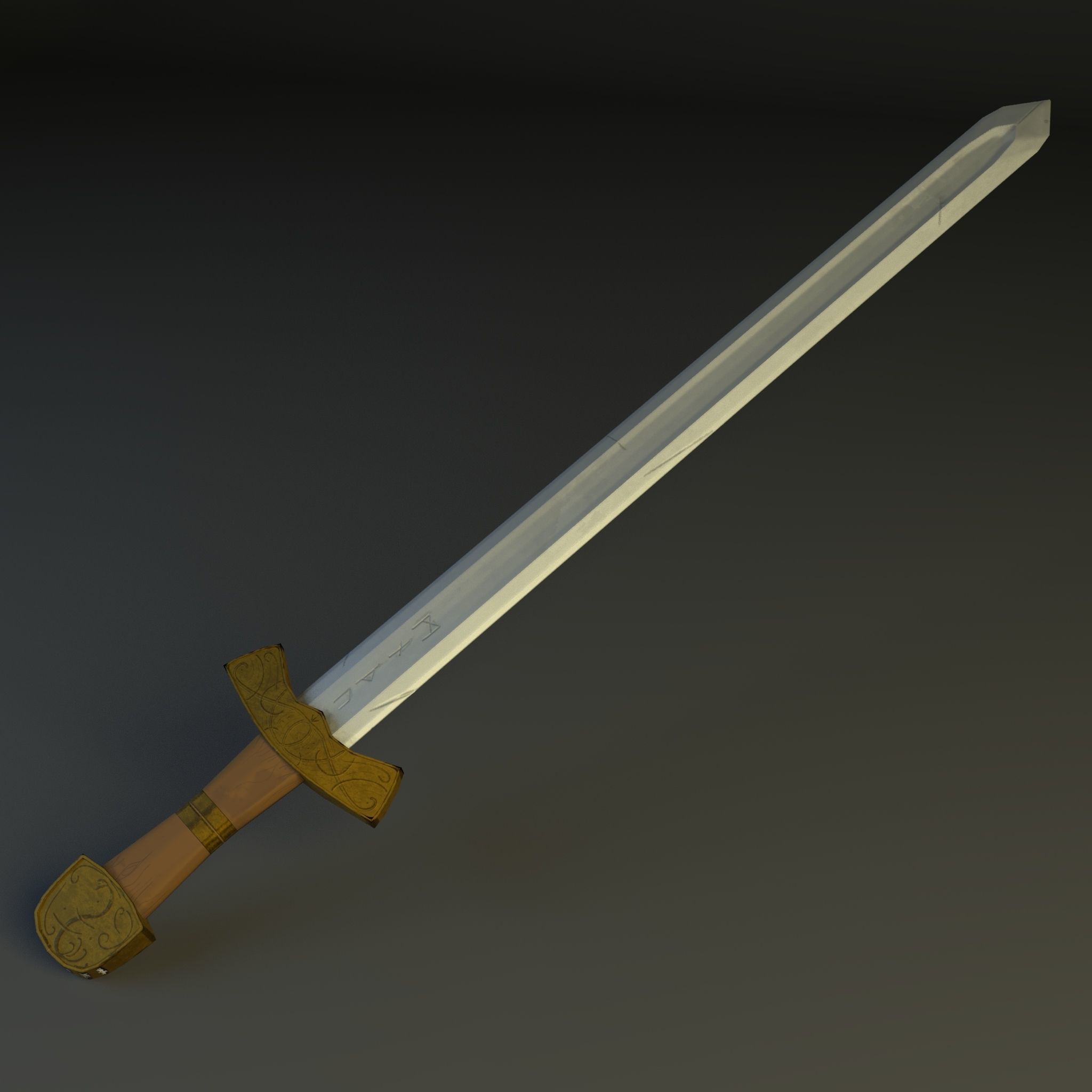 Stylized Fantasy Weapons Pack Low-poly 3D model_7