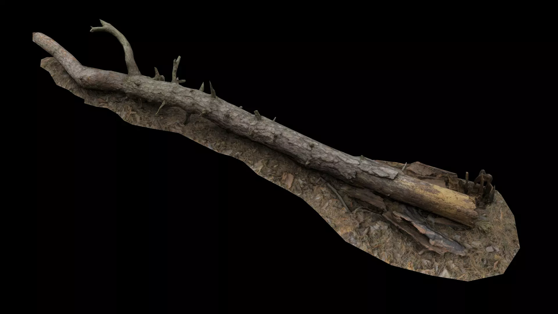 Pine Log 2 - Scanned models for games Low-poly 3D model