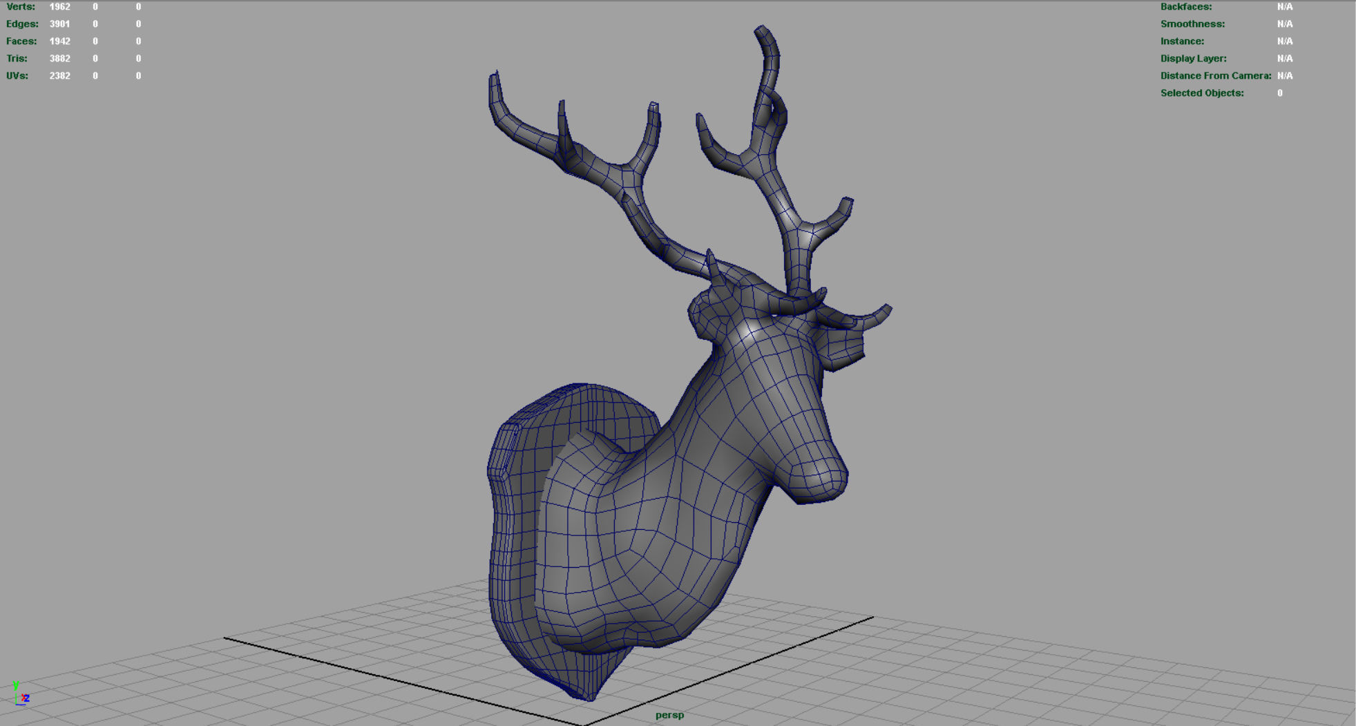 DEER TROPHY Low-poly 3D model_4