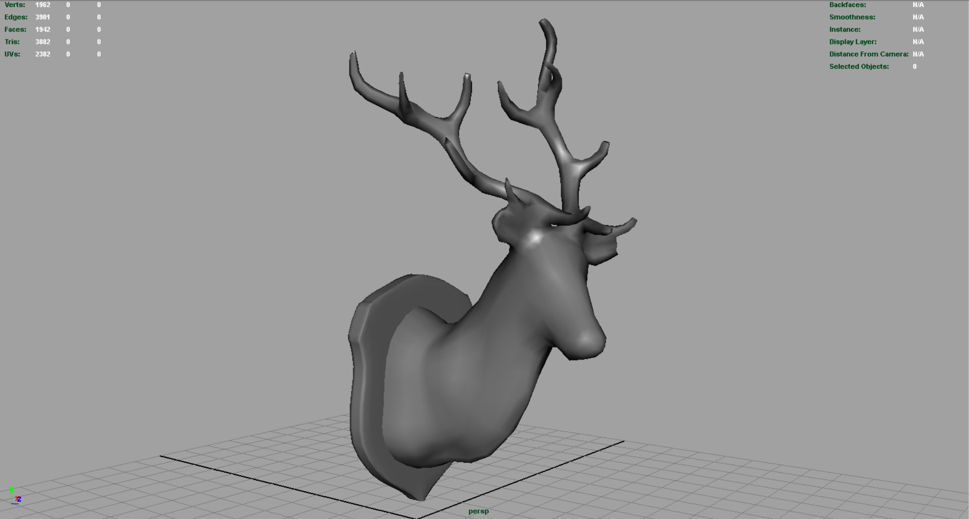 DEER TROPHY Low-poly 3D model_3