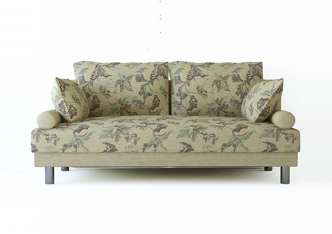 Low poly fabric armchair sofa Low-poly 3D model