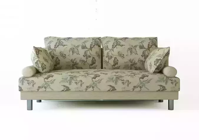 Low poly fabric armchair sofa Low-poly 3D model