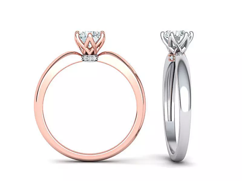 6 Claws Solitaire ring for 5mm stone printable 3dmodel 3D print model