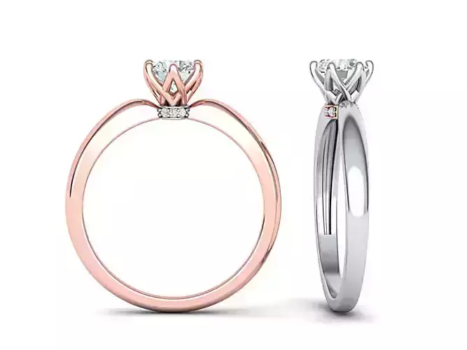 6 Claws Solitaire ring for 5mm stone  printable 3dmodel 3D print model