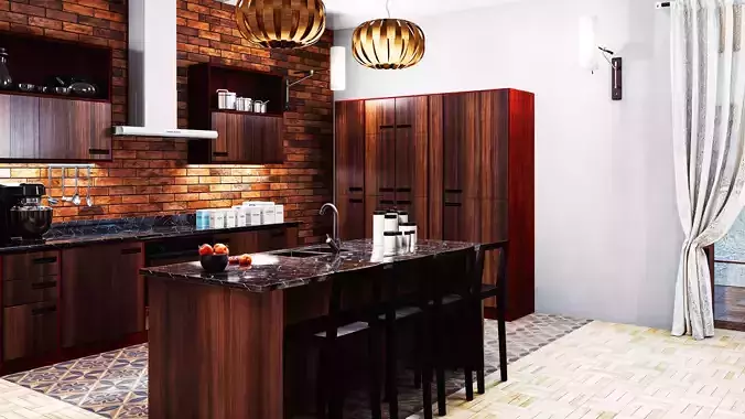 Kitchen modern 3D model
