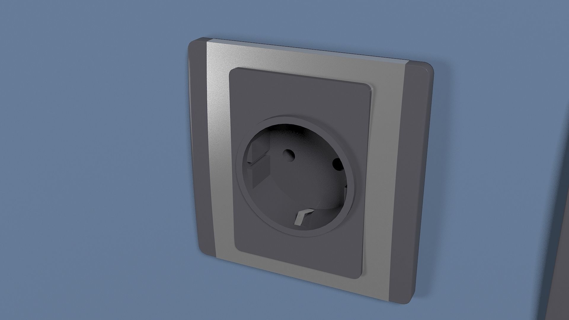 Electric outlet and switch Low-poly 3D model_2