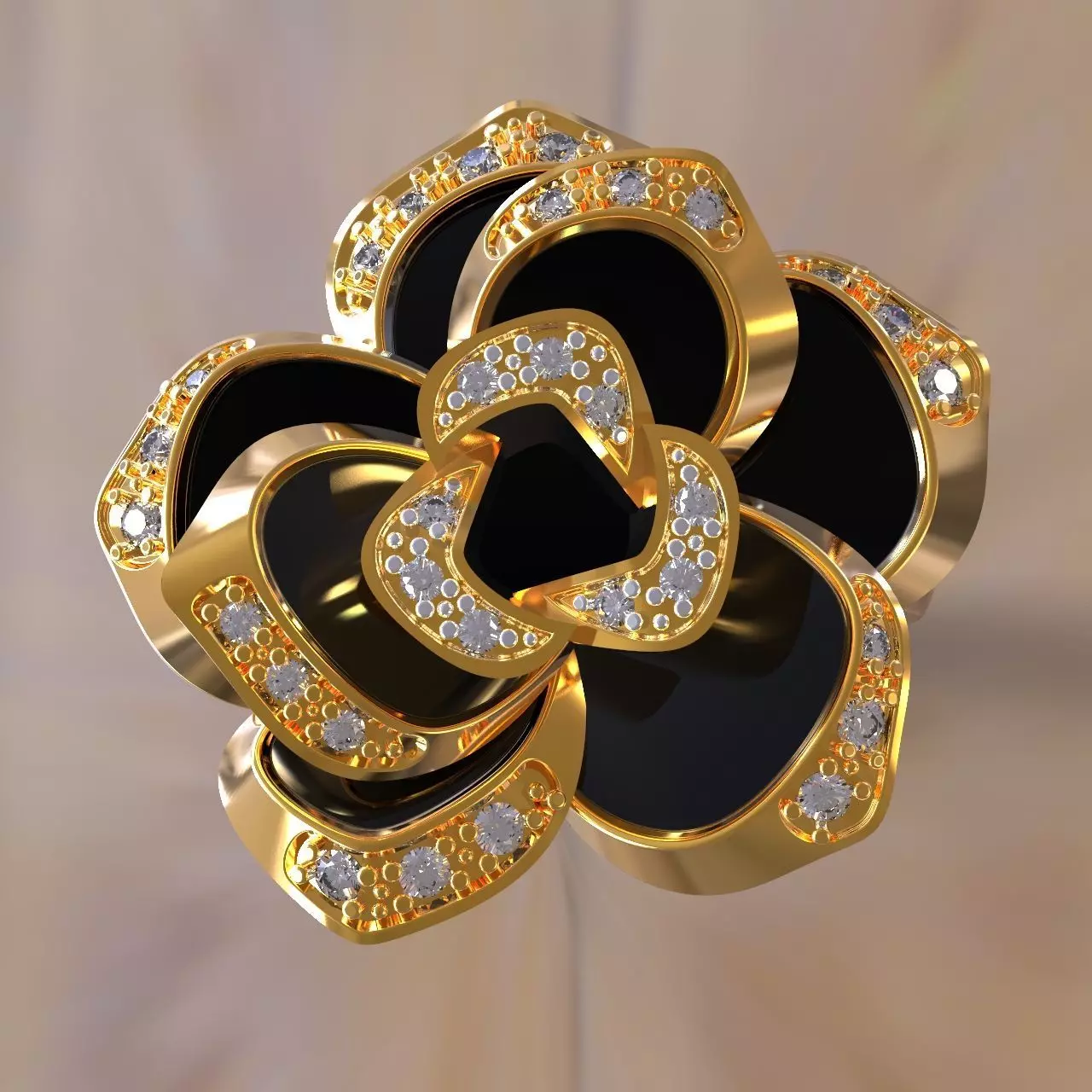 Rose ring 3D print model_0