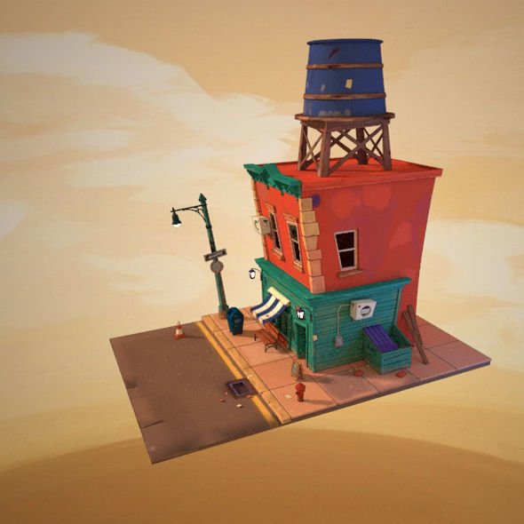 stylized house 3D model_2