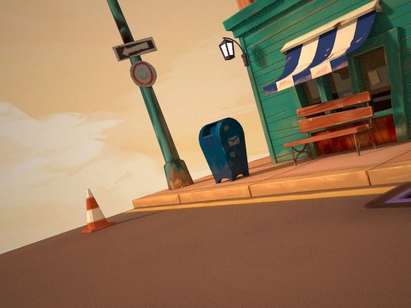 stylized house 3D model_4