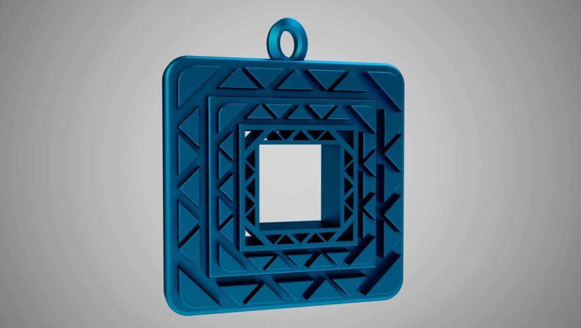 Square Amulet Necklace 3D print model_13