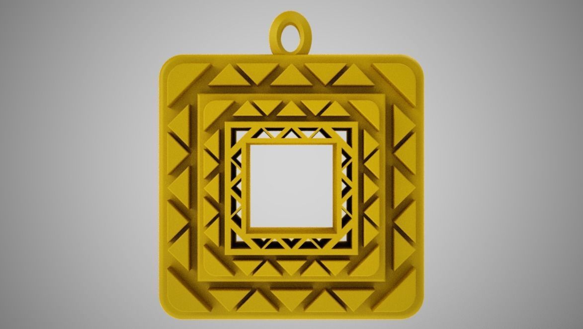Square Amulet Necklace 3D print model_9