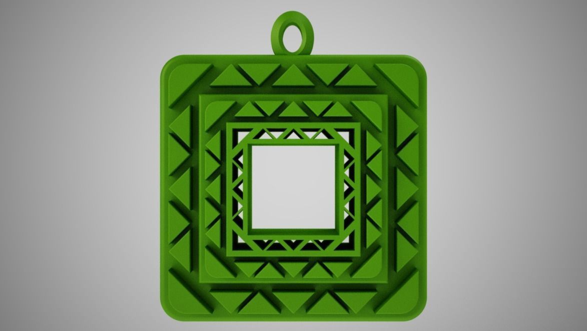 Square Amulet Necklace 3D print model_8