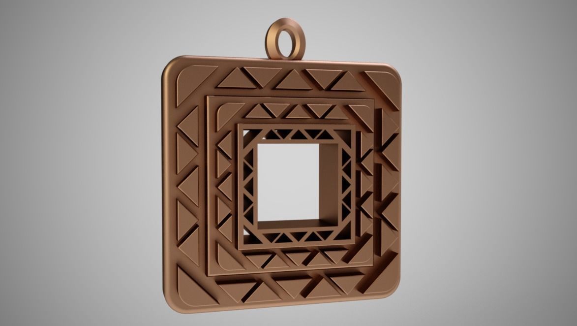 Square Amulet Necklace 3D print model_12