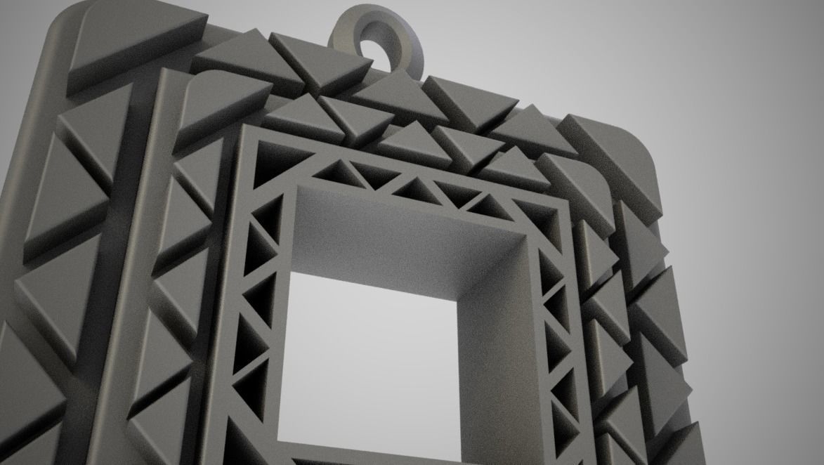 Square Amulet Necklace 3D print model_6
