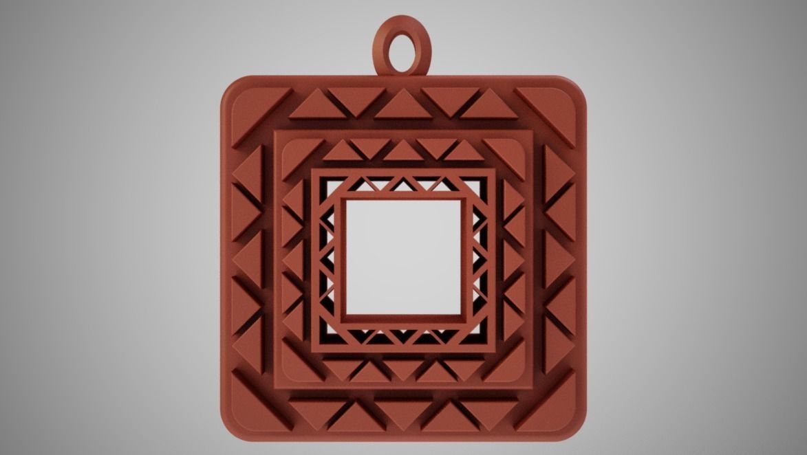 Square Amulet Necklace 3D print model_10