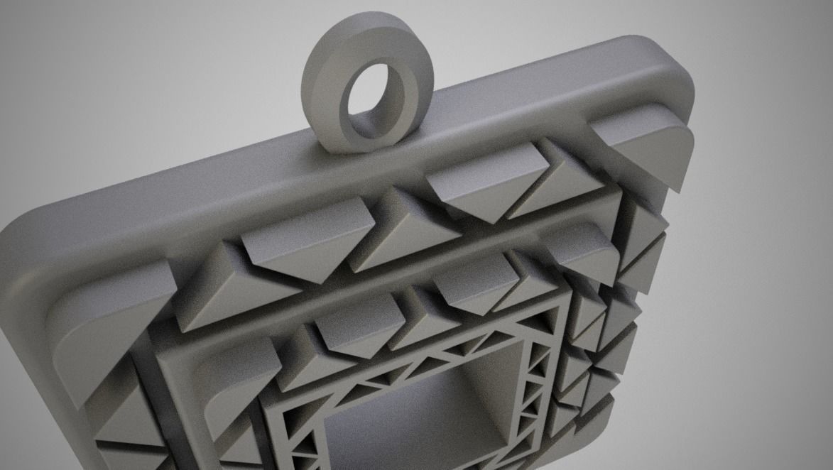 Square Amulet Necklace 3D print model_5