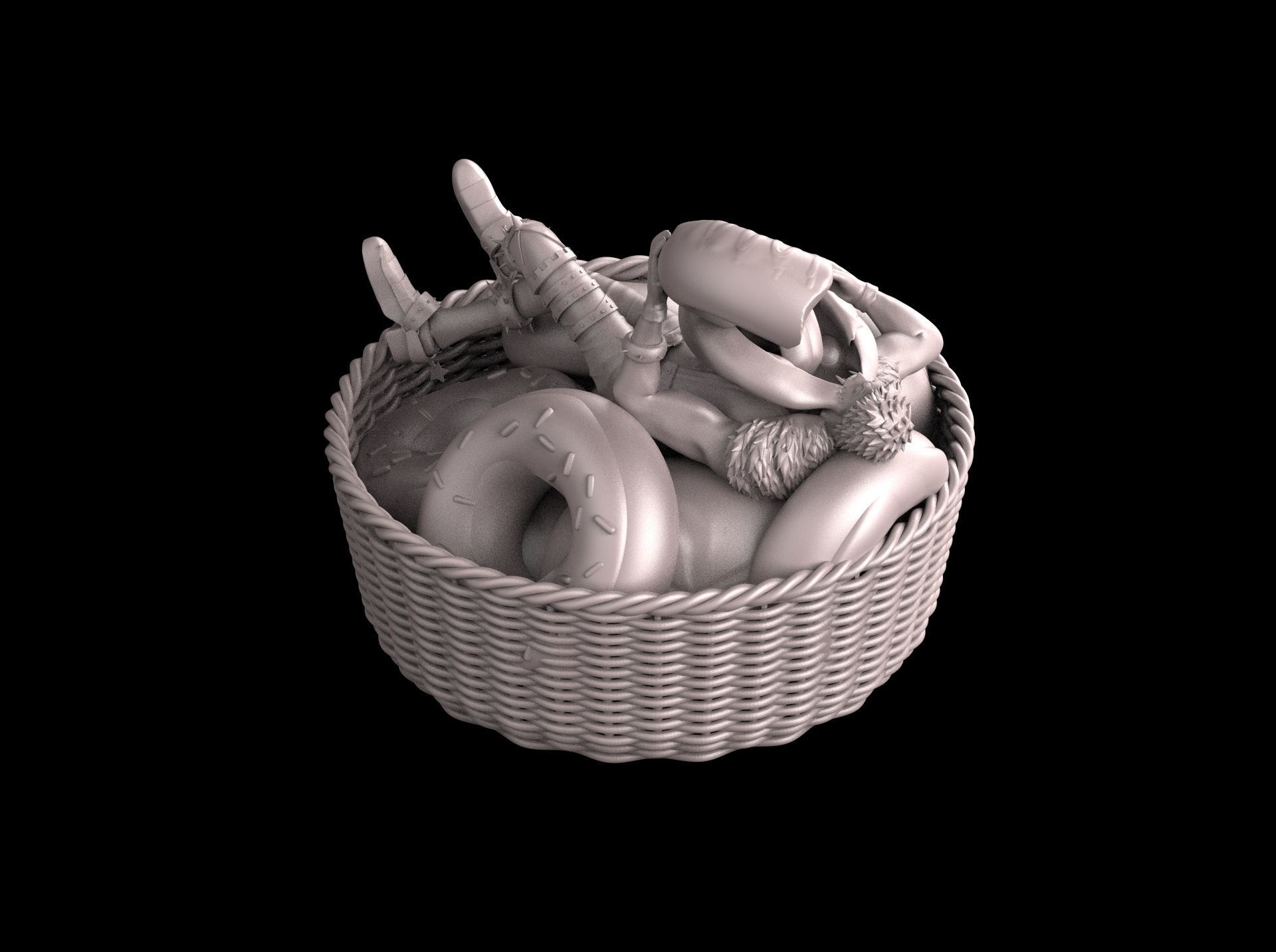Katakuri person in basket 3D print model_1