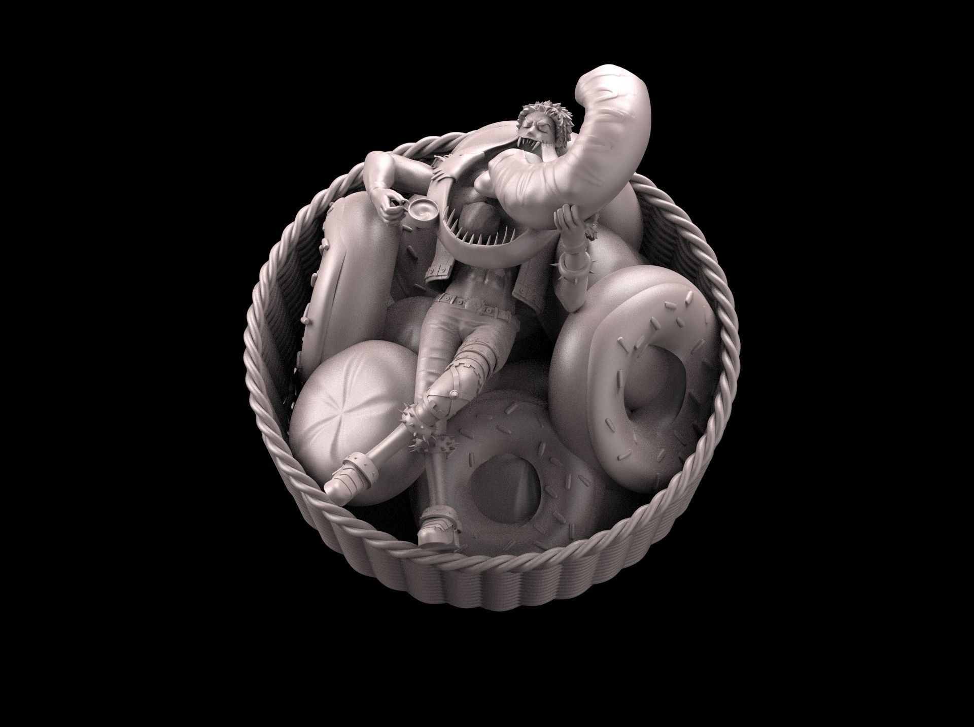 Katakuri person in basket 3D print model_3