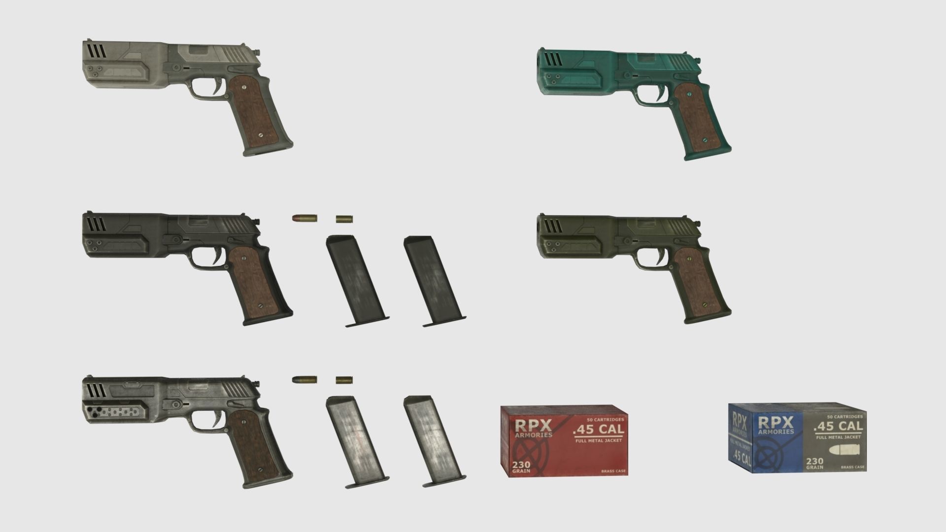 Low Poly Weapon Pack With PBR Materials Low-poly 3D model_23