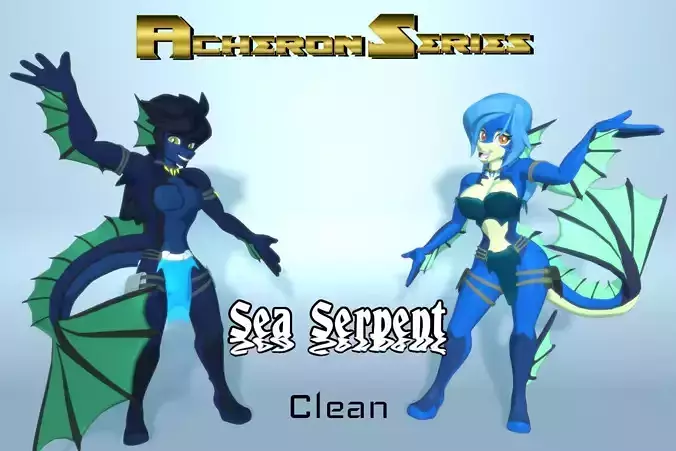 Acheron Sea Serpent Clean Low-poly 3D model