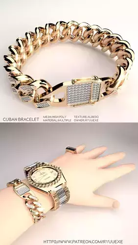 Cuban Bracelet 3D model