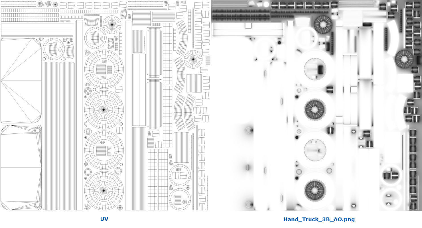 Hand Truck And Boxes 3B Low-poly 3D model_11