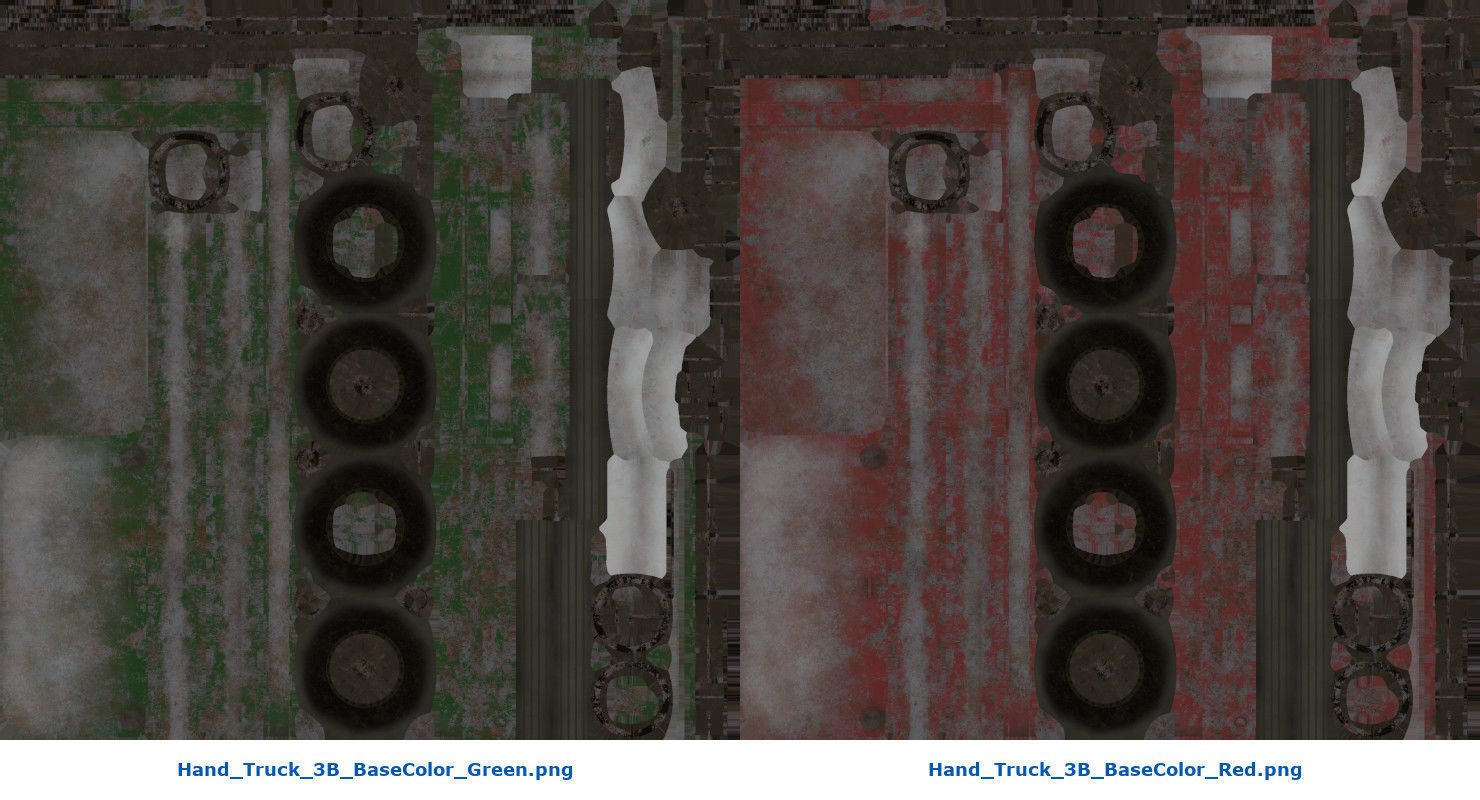 Hand Truck And Boxes 3B Low-poly 3D model_12