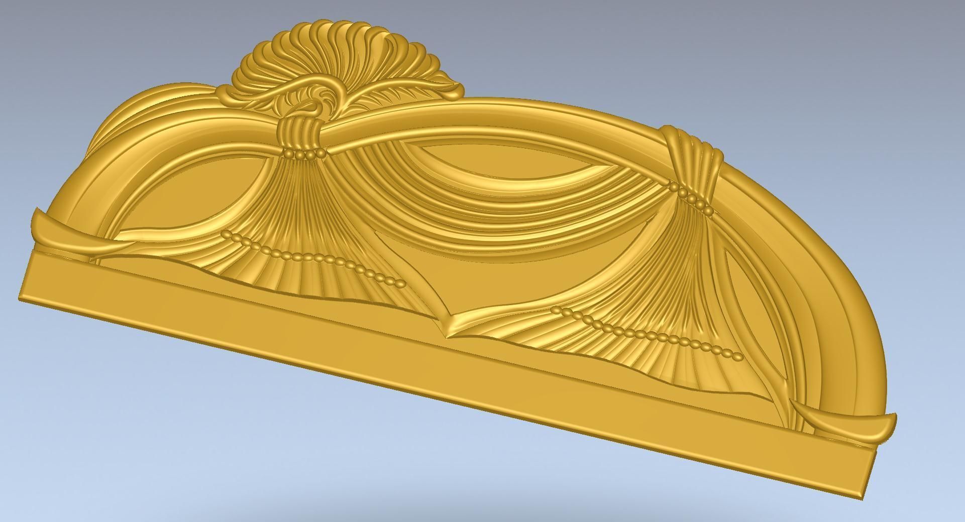 Cot 3D model golden crown 3D model_1