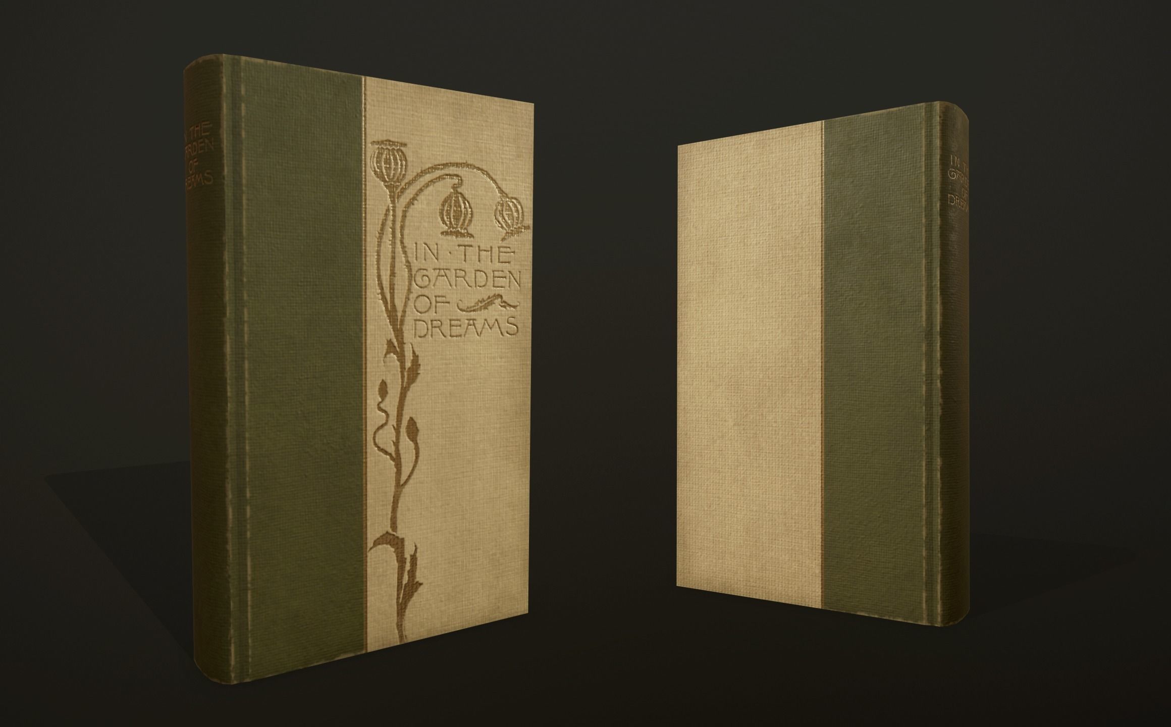 Old books - PBR Game Ready Low-poly 3D model_6