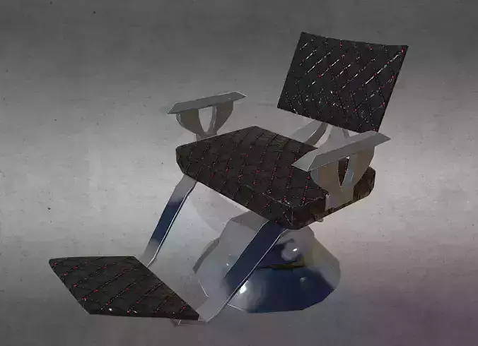 Vintage Barber Chair Low-poly 3D model
