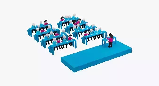 Cartoon Pose Class room