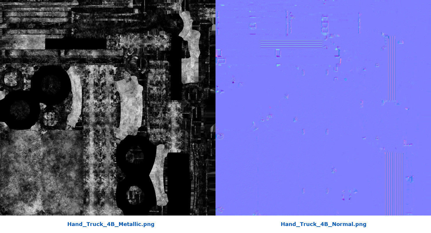 Hand Truck And Boxes 4B Low-poly 3D model_13