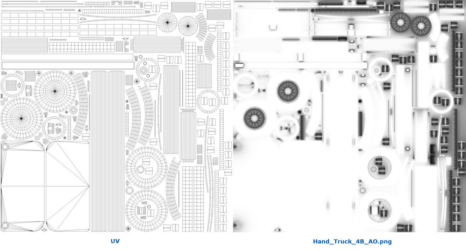 Hand Truck And Boxes 4B Low-poly 3D model_11