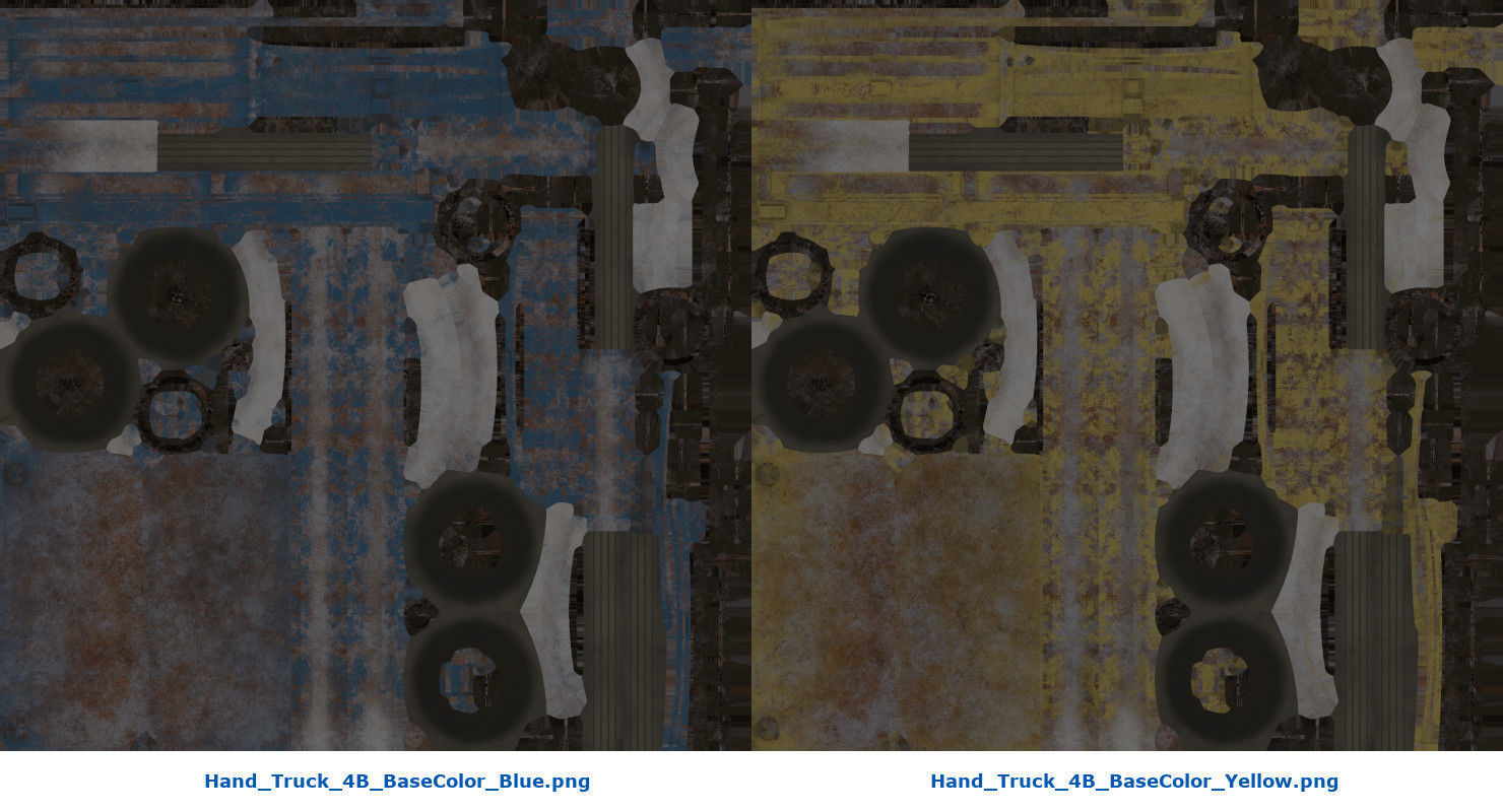 Hand Truck And Boxes 4B Low-poly 3D model_12