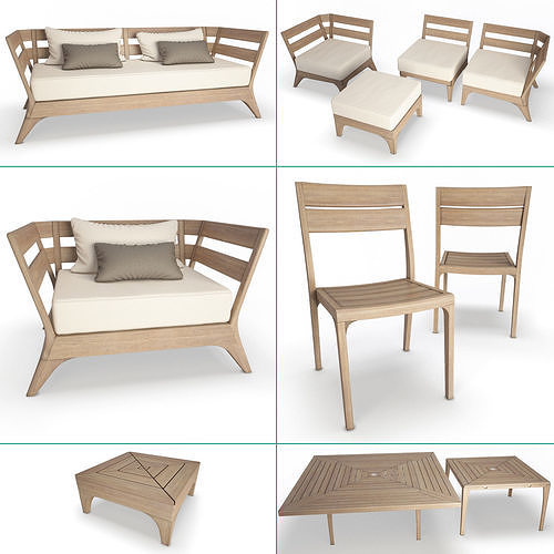 Village Outdoor Wooden Collection Unopiu 3D model