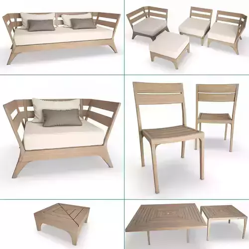 Village Outdoor Wooden Collection Unopiu 3D model