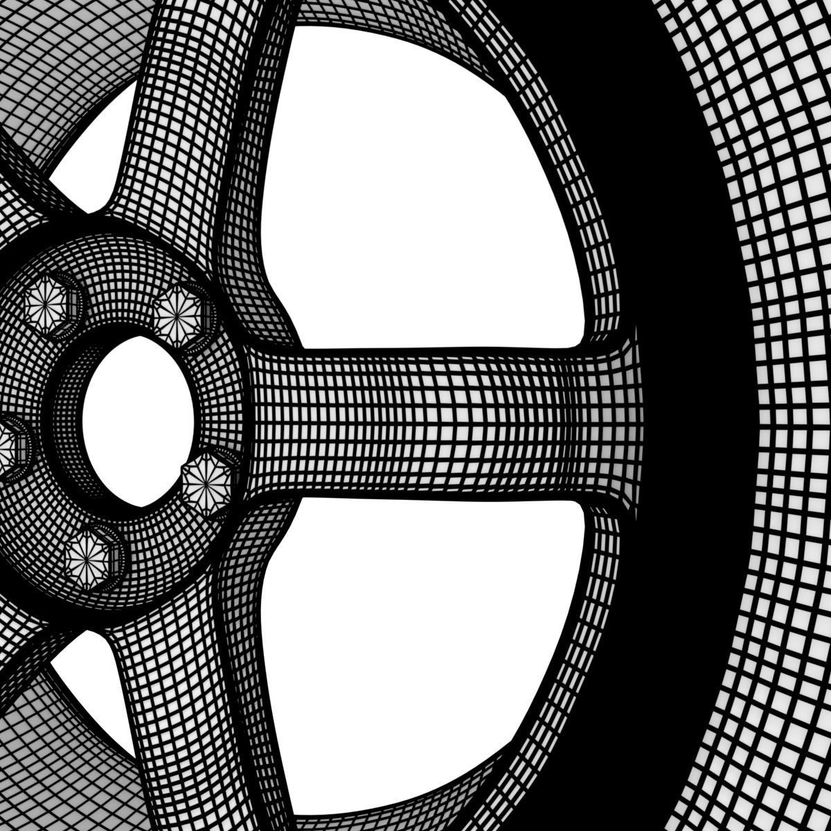 Volk Racing TE37 Rims - with Low profile tires 3D model_9