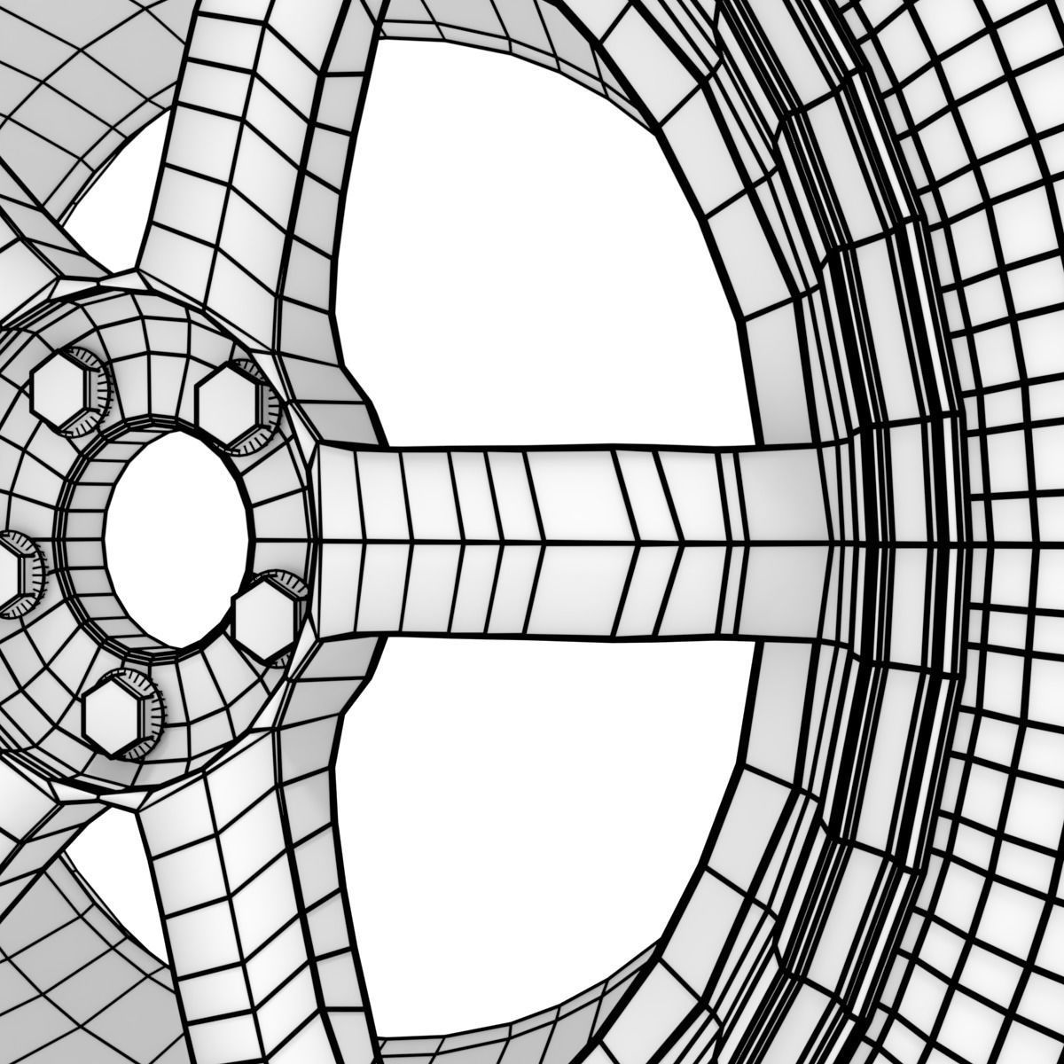 Volk Racing TE37 Rims - with Low profile tires 3D model_10
