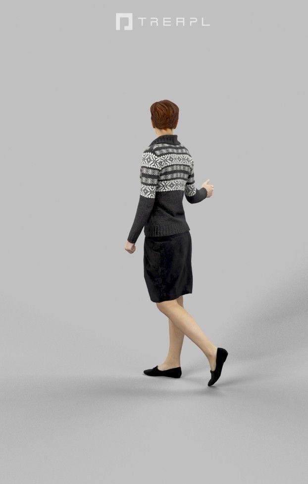 5x CASUAL WOMAN WALKING STANDING VOL01 SCANNED  3D Model Collection_43
