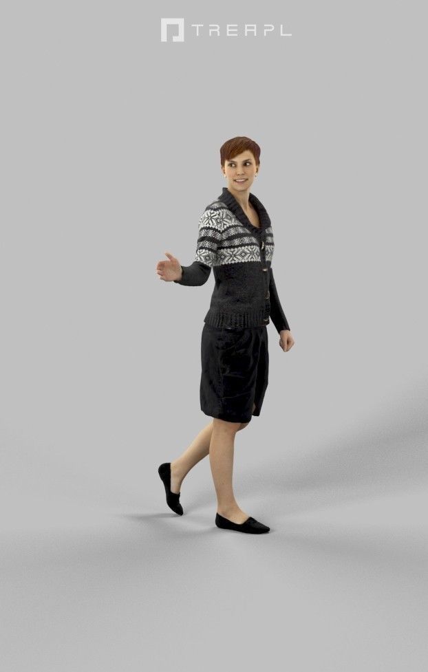 5x CASUAL WOMAN WALKING STANDING VOL01 SCANNED  3D Model Collection_41