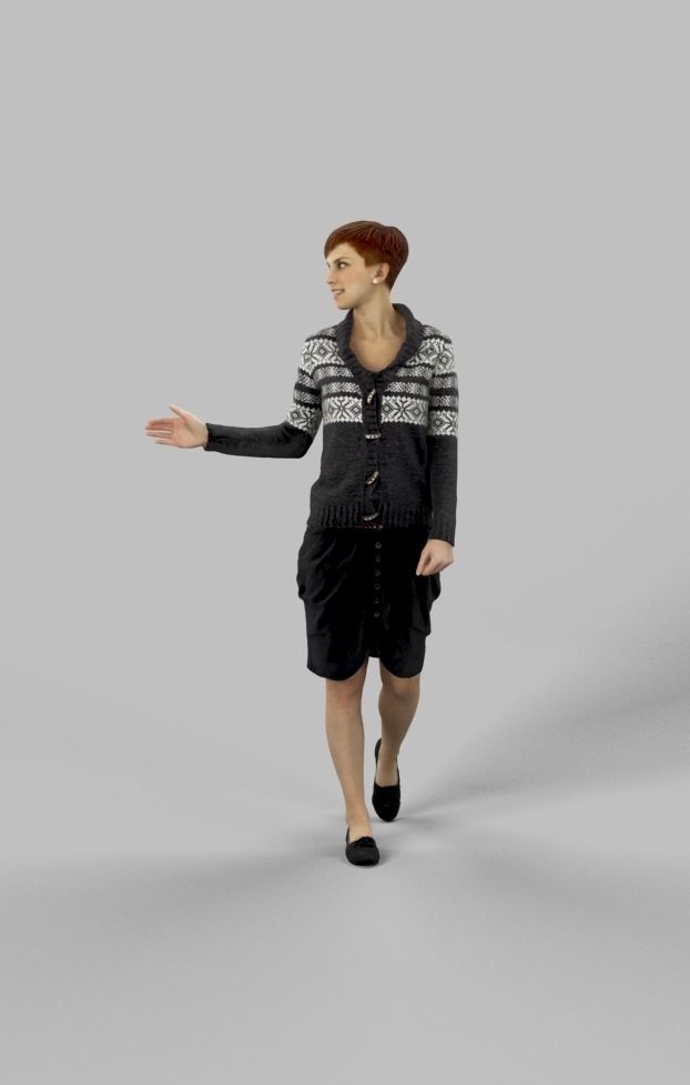 5x CASUAL WOMAN WALKING STANDING VOL01 SCANNED  3D Model Collection_44